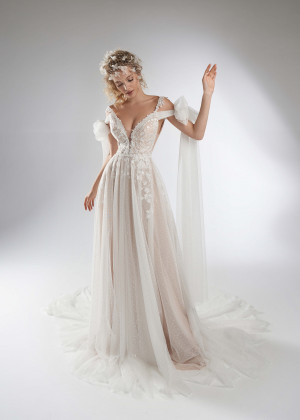 Enchanted Lace Dotted Tulle Wedding Dress Enchanted Lace Dotted Tulle Wedding Dress